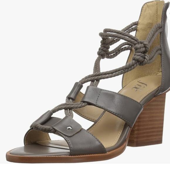 NEW The Fix Jackson Leather Rope Lace Up Block Heel Gladiator Sandals Grey 6 NIB - Picture 16 of 16